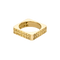 Bague 59 Bague design carrée en or jaune 18k et saphirs bleus 58 Facettes