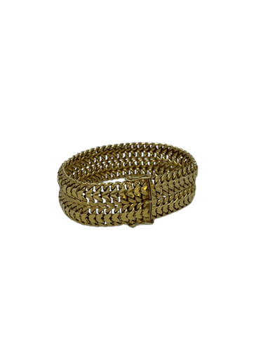 Gourmette maille passementerie en or jaune 750 58 Facettes 018548063278