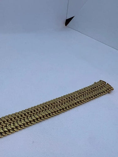 Gourmette maille passementerie en or jaune 750 58 Facettes 018548063278
