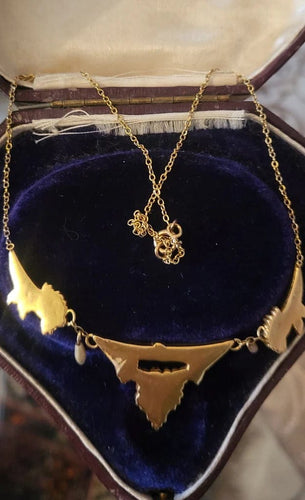 Collier Collier Art nouveau en or jaune 18 carats et perles 58 Facettes