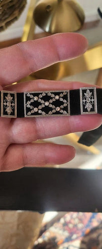 Collier Collier de chien Belle Époque en platine, or jaune et diamants 58 Facettes