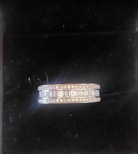 Bague 56 Alliance - Bague en or blanc 18 carats et diamants 58 Facettes