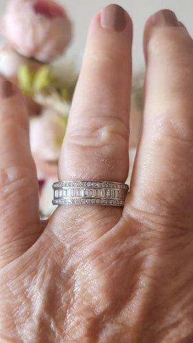 Bague 56 Alliance - Bague en or blanc 18 carats et diamants 58 Facettes