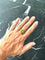 Bague 54 Bague péridots taille émeraude en or jaune 58 Facettes