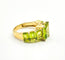 Bague 54 Bague péridots taille émeraude en or jaune 58 Facettes