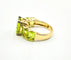 Bague 54 Bague péridots taille émeraude en or jaune 58 Facettes