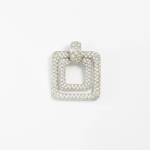 Pendentif Pendentif en or blanc 18 carats et diamants naturels 58 Facettes