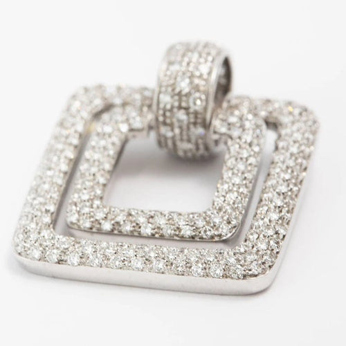 Pendentif Pendentif en or blanc 18 carats et diamants naturels 58 Facettes