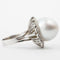 Bague 53 Bague en platine avec diamants et perle de culture 58 Facettes
