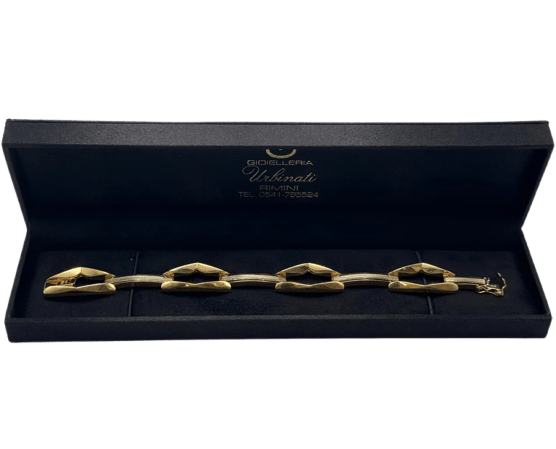 Bracelet Bracelet vintage en or jaune et blanc 18 carats 58 Facettes