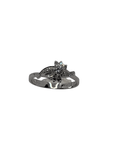 Bague 55 Bague vintage en or blanc 18 ct et diamants 58 Facettes