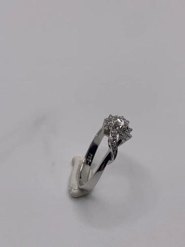 Bague 55 Bague vintage en or blanc 18 ct et diamants 58 Facettes