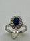 Bague 54 Bague vintage en or blanc 18 carats saphir et diamants 58 Facettes
