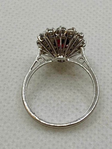 Bague 54 Bague vintage en or blanc 18 carats saphir et diamants 58 Facettes