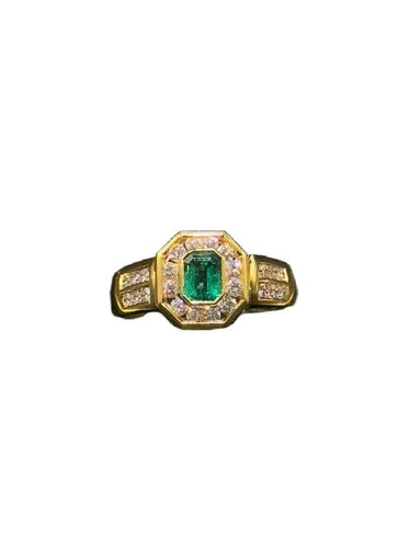 Bague 53 Mirco Visconti - Bague en or jaune avec émeraude et diamants 58 Facettes