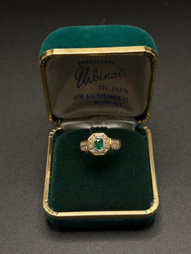 Bague 53 Mirco Visconti - Bague en or jaune avec émeraude et diamants 58 Facettes