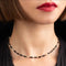Collier Georges Lenfant - Chaîne giletière Art déco en platine, onyx et perles fines 58 Facettes A3167