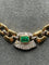 Collier Collier ras-de-cou en or jaune et blanc avec émeraude et diamants 58 Facettes