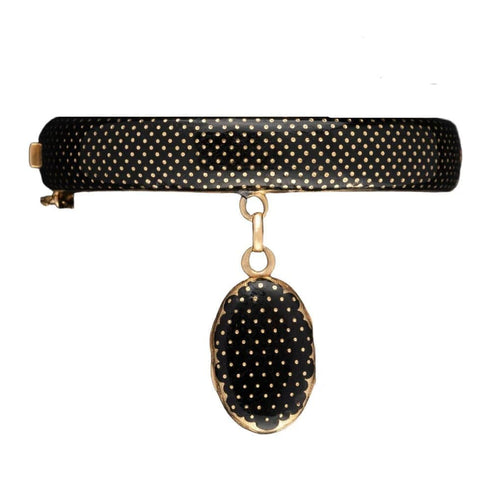 Bracelet Pierre-Isidore Sauvage - Bracelet rigide en or jaune et émail noir 58 Facettes A3113