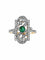 Bague 54 Bague Belle Époque en or 18k et platine avec émeraude et diamants 58 Facettes 1481