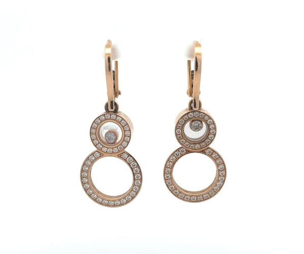Boucles d'oreilles Chopard Happy 8 - Boucles d'oreilles en or rose 18 carats 58 Facettes