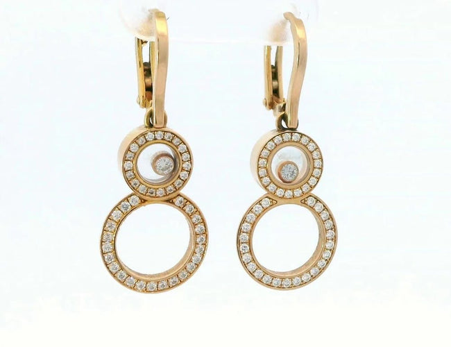 Boucles d'oreilles Chopard Happy 8 - Boucles d'oreilles en or rose 18 carats 58 Facettes