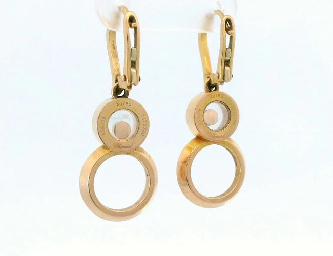 Boucles d'oreilles Chopard Happy 8 - Boucles d'oreilles en or rose 18 carats 58 Facettes