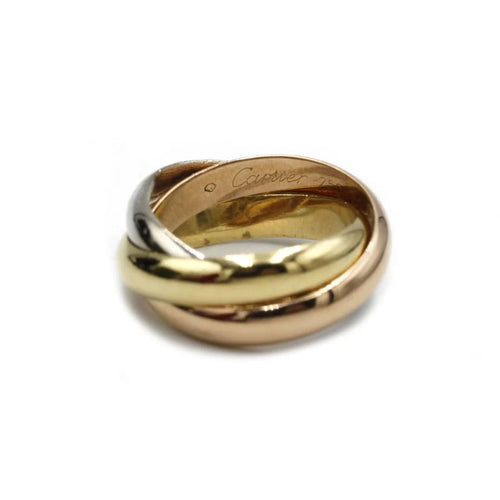 Bague 51 Cartier Trinity - Bague en or blanc, rose et jaune 18k 58 Facettes
