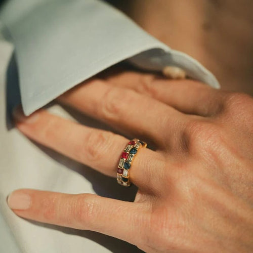 Bague 49 Mauboussin - Alliance en or jaune 18k, rubis et diamants 58 Facettes