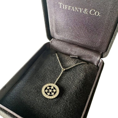 Collier Tiffany & Co - Collier « Voile diamant » en platine et diamants 58 Facettes