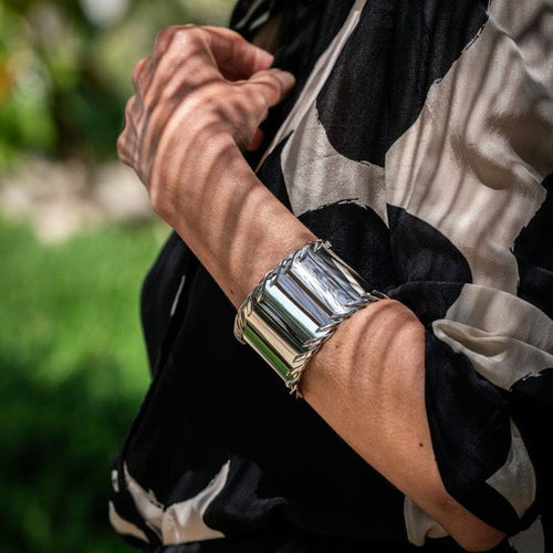 Bracelet Hermès - Bracelet manchette en argent 58 Facettes