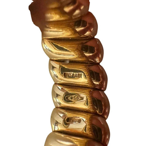 Bague 52 Bulgari Tubogas - Bague ouverte en or jaune 18K 58 Facettes