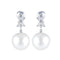 Boucles d'oreilles Boucles d’oreilles pendantes - Perles des mers du Sud en or blanc 18 carats et diamants 58 Facettes