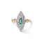 Bague 51 Bague marquise vintage en or jaune et platine, émeraude et diamants 58 Facettes H162