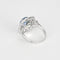 Bague 55 Bague Art déco en or blanc 18K avec saphir de Ceylan et diamants 58 Facettes