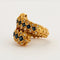 Bague 51 Lalaounis - Bague deux anneaux en or jaune 750, saphirs et diamants 58 Facettes