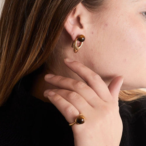 Bague 45 Boucheron - Parure bague et boucles d'oreilles en or 750 58 Facettes