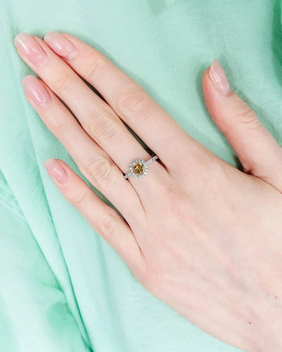 Bague 51 Bague solitaire SOLIS en or blanc 750 avec diamants 58 Facettes