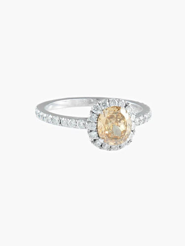 Bague 51 Bague solitaire SOLIS en or blanc 750 avec diamants 58 Facettes