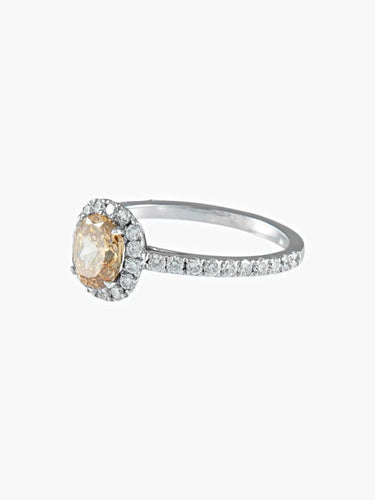 Bague 51 Bague solitaire SOLIS en or blanc 750 avec diamants 58 Facettes