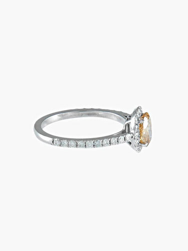 Bague 51 Bague solitaire SOLIS en or blanc 750 avec diamants 58 Facettes