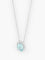 Collier Pendentif sur chaîne en or blanc avec aigue-marine et diamants 58 Facettes