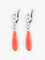 Boucles d'oreilles Dormeuses en or blanc 18K, corail et diamants 58 Facettes 784982