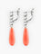 Boucles d'oreilles Dormeuses en or blanc 18K, corail et diamants 58 Facettes 784982