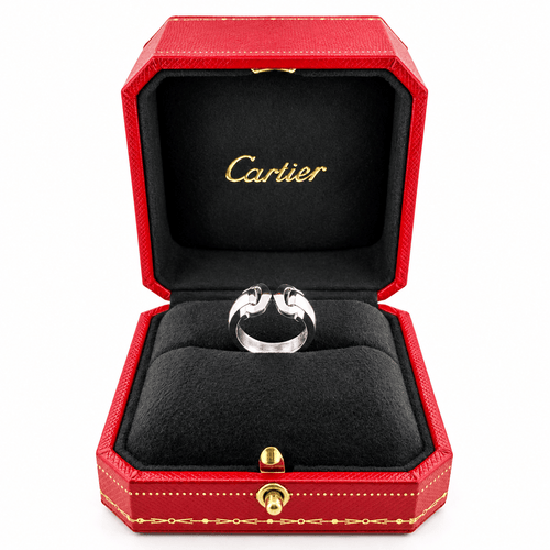 Bague 51 Cartier - Bague Double C en or blanc 58 Facettes 72650