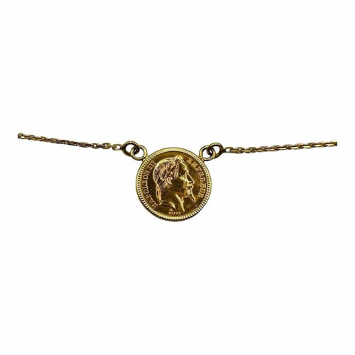 Collier Collier maille forçat - Pièce 20 francs Napoléon en or 58 Facettes