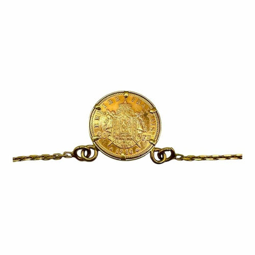 Collier Collier maille forçat - Pièce 20 francs Napoléon III en or 58 Facettes