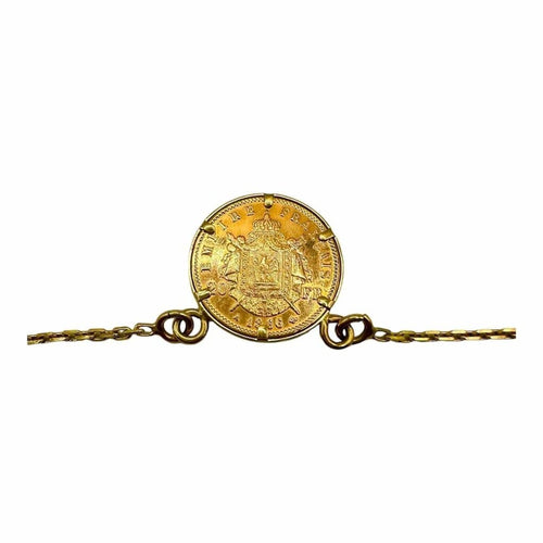 Collier Collier maille forçat - Pièce 20 francs Napoléon en or 58 Facettes