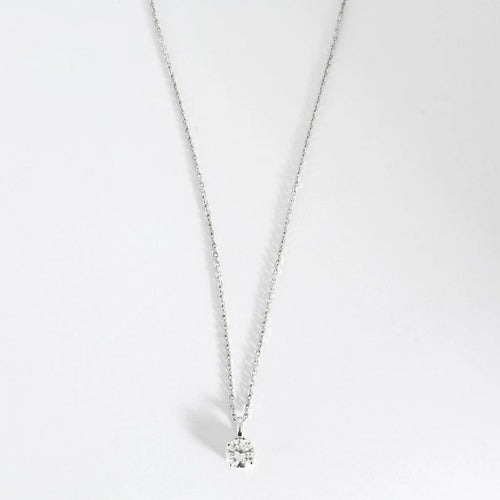 Collier Collier pendentif en or gris 18K avec diamant taille brillant 58 Facettes LF18