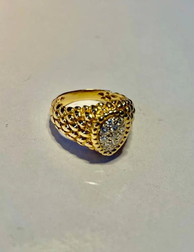 Bague 59 Bague serpent bicolore en or 18K pavée de diamants 58 Facettes
